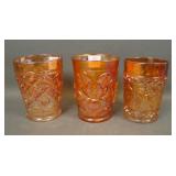 Three Dugan Marigold Tumblers