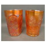 Two Fenton Marigold Carnival Glass Tumblers,