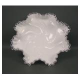 Fenton Silver Crest Ftd Bowl Spanish Lace Interior