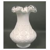 Fenton Silver Crest Spanish Lace Ruffled Vase