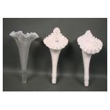 Three Fenton Epergne Liliy