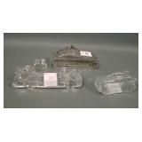 Three Piece Antique Glass Candy Container Lot