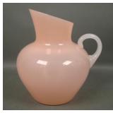 Italian Art Glass Pink Opaque Pitcher