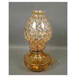 Fostoria Amber Coin Glass Oil Lamp