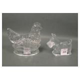 Two Antique Glass Candy Containers