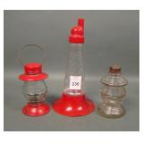 Three Antique Glass Candy Container Lot