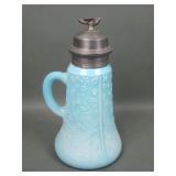 EAPG Tarentum Blue Opaque Challinor Syrup Jug
