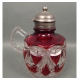 EAPG Riverside Ruby Stain "Victoria" Syrup Jug