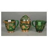 4 Pc U.S. Glass Green/ Gold Delaware Lot