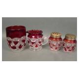 EAPG 4 Pc Riverside Ruby Stain "Victoria" Lot