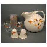 6 Piece Hall/ Libbey Autumn Leaf Lot