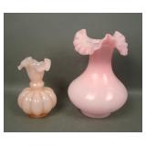 Two Fenton Pink Vases