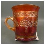 Fenton Amber/ Red Orange Tree Standard Mug
