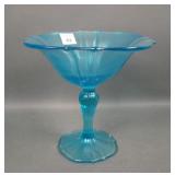 U.S. Glass Blue # 310 Flared Compote