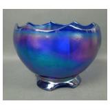 IG Cobalt Blue Interior Paneled Ftd Rose Bowl