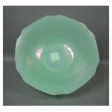 U.S. Glass Jade Green Optic Rays Bowl