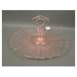 U.S. Glass Pink # 310 Center Handled Server