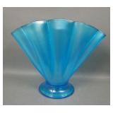 Fenton Celeste Blue # 857 Melon Rib Fan Vase