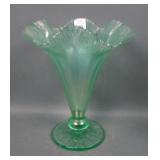 Fenton Florentine Green # 573 Ruffled Vase