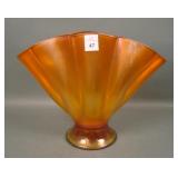 Fenton Tangerine # 857 Melon Rib Fan Vase