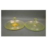 Two Fenton Topaz # 66 Lemon Servers