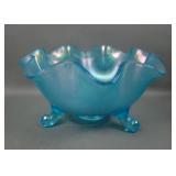 Fenton Celeste Blue # 603 Ftd Ruffled Fruit Bowl