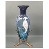 Fenton Mulberry Mystical Bird Vase