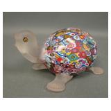 Italian Murano Glass Millefiori Turtle Figurine