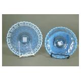 Two Fenton Blue Opalescent Open Edge Items