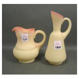 Two Fenton Burmese Creamers