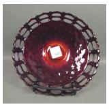 Fenton Ruby Red Two Row Open Edge Plate