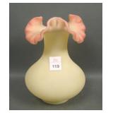 Fenton Burmese Tri-cornered Vase