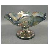 Imperial Aqua /Teal Propeller Ruffled Compote