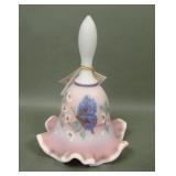 Fenton Satin Blue Burmese Decorated Bell