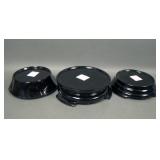 Lot of Three Black Glass Display Bases