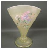 1997 Fenton Vaseline Opal Stretch Hydrangea Vase