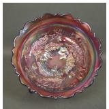 Fenton Red Acorn Round Bowl