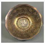 Fenton Blue persain Medallion Round Flared Bowl