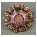 Fenton Blue Persian Medallion 3/! Edge Bowl