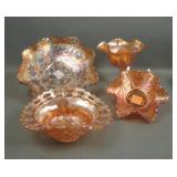 Four Piece Fenton Carnival Glass Lot