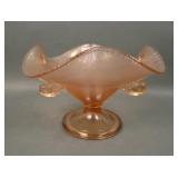 Fenton Velva Rose Dbl Dolphin 4 Rufled Compote