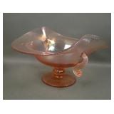 Fenton Velva Rose #1604 Dbl Dolphin Large Compote