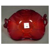 Fenton Ruby #1621 Dbl Dolphin 4 Ruffled Bon Bon