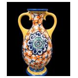 Tula Czech Pottery Art Deco Dbl Handled Vase.