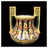 Czech Pottery Art Deco Handled Vase