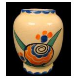 Signed Czech Pottery Art Deco Bulbous Vase
