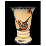 Czech Art Pottery Art Deco Ring Bottom Vase