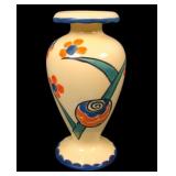 Signed Czech Pottery Art Deco Rolled Rim Vase