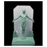 Frankart Green Art Deco Figural Silhouette Lamp