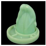 Art Deco McKee Jade Green Bottoms Up Shot Glass
